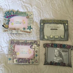 Y2K metal sparkle 4 pc photo frame bundle